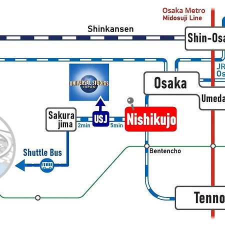 Usj 2 Stops, Umeda&Dotonbori 8Mins, Ninja Style Sv1 Osaka Luaran gambar